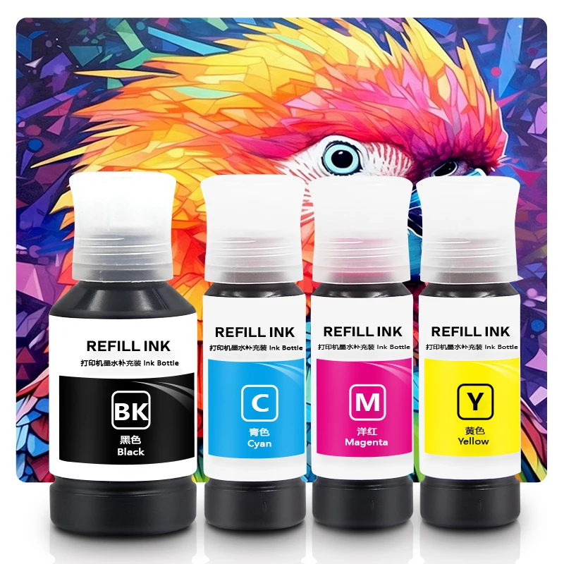 Recarga o kit de tinta para impressora Epson, corante de pigmento, 002, 70ml, 130ml, L4266, L4267, L4268, L6266, L6268, L6278, L6298