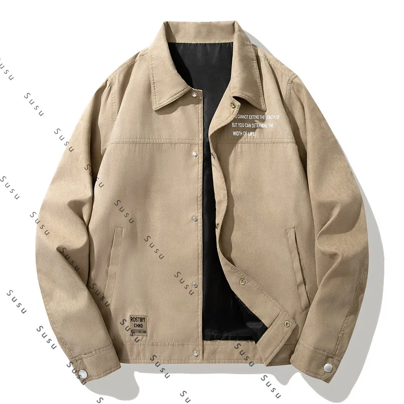 

2025 New Spring and Autumn New Men's Deerskin Fleece Lapel Jacket Fashion Casual Comfortable Versatile Simple Large Size Jacket