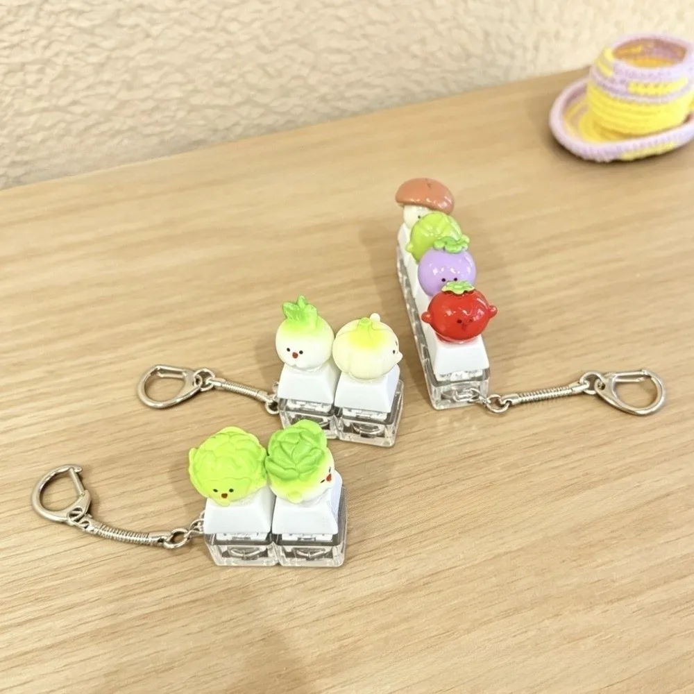 Finger Button Anti-stress Pendant Keyboard Vegetable Keycap Stress Relief Clicker Mechanical Pass The Time