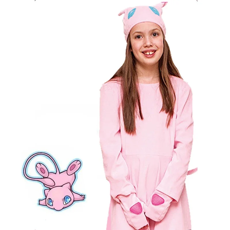 Kids Cosplay Costume Pink Cartoon Anime Skirt Jigglypuff Onesies For Girls Halloween Party Children One-Piece Pijamas Christmas