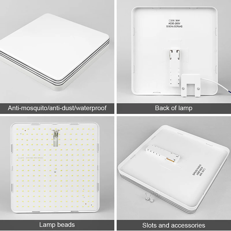 30cm Modern Style LED Ceiling Lamp 36/48W Corridor Light Aisle AC110-220V Indoor Room Lighting Bedroom White/Warm/2-Color Light