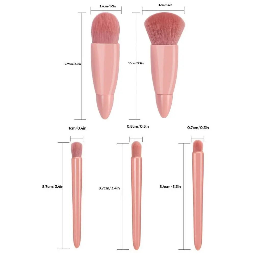 Con scatola a specchio Pennello cosmetico portatile Set di pennelli per trucco multifunzione in fibra artificiale Pennello per fondotinta Pennello per ombretto