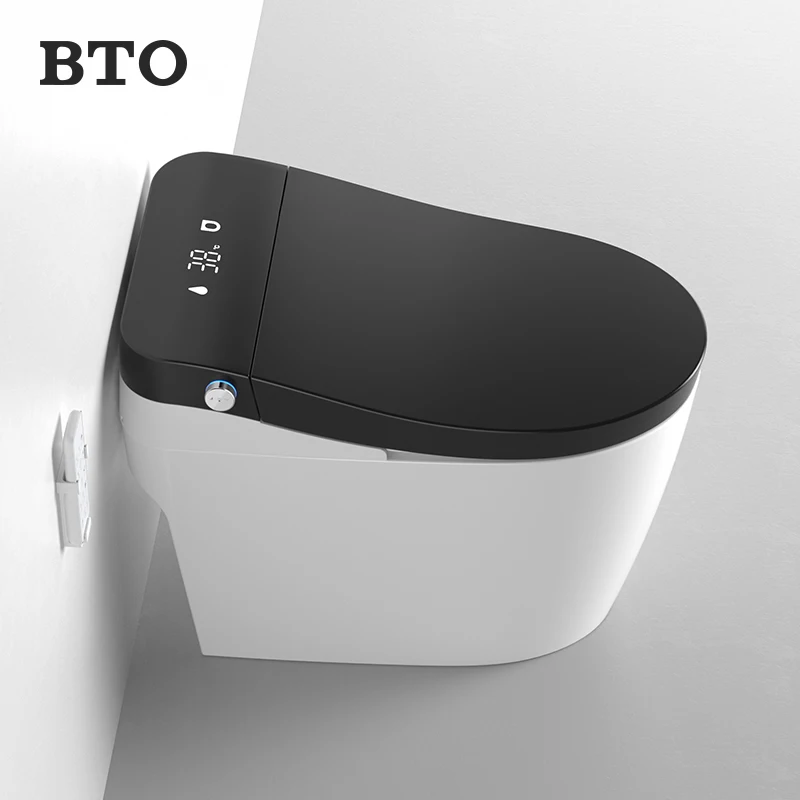 High quality bathroom ceramic one piece siphon flushing wc modern smart intelligent automatic toilet with remote control