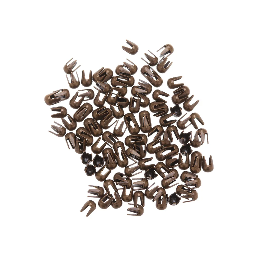 100Pcs Metal Doll Buttons Claw Nail Buckle Round Bead Rivet Super Small Mini Buckles DIY Doll Clothes Bags Decor Doll Accessorie