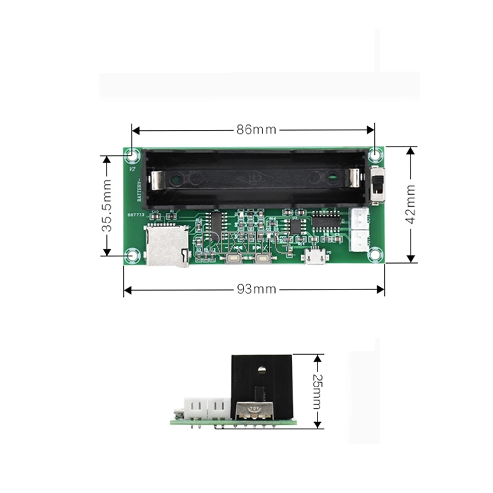 Mini PAM8403 Amplifier Board 5W+5W 2.0 Channel Stereo Class D Audio AMP 18650 Battery Holder Support TF Card XH-A152 For Speaker