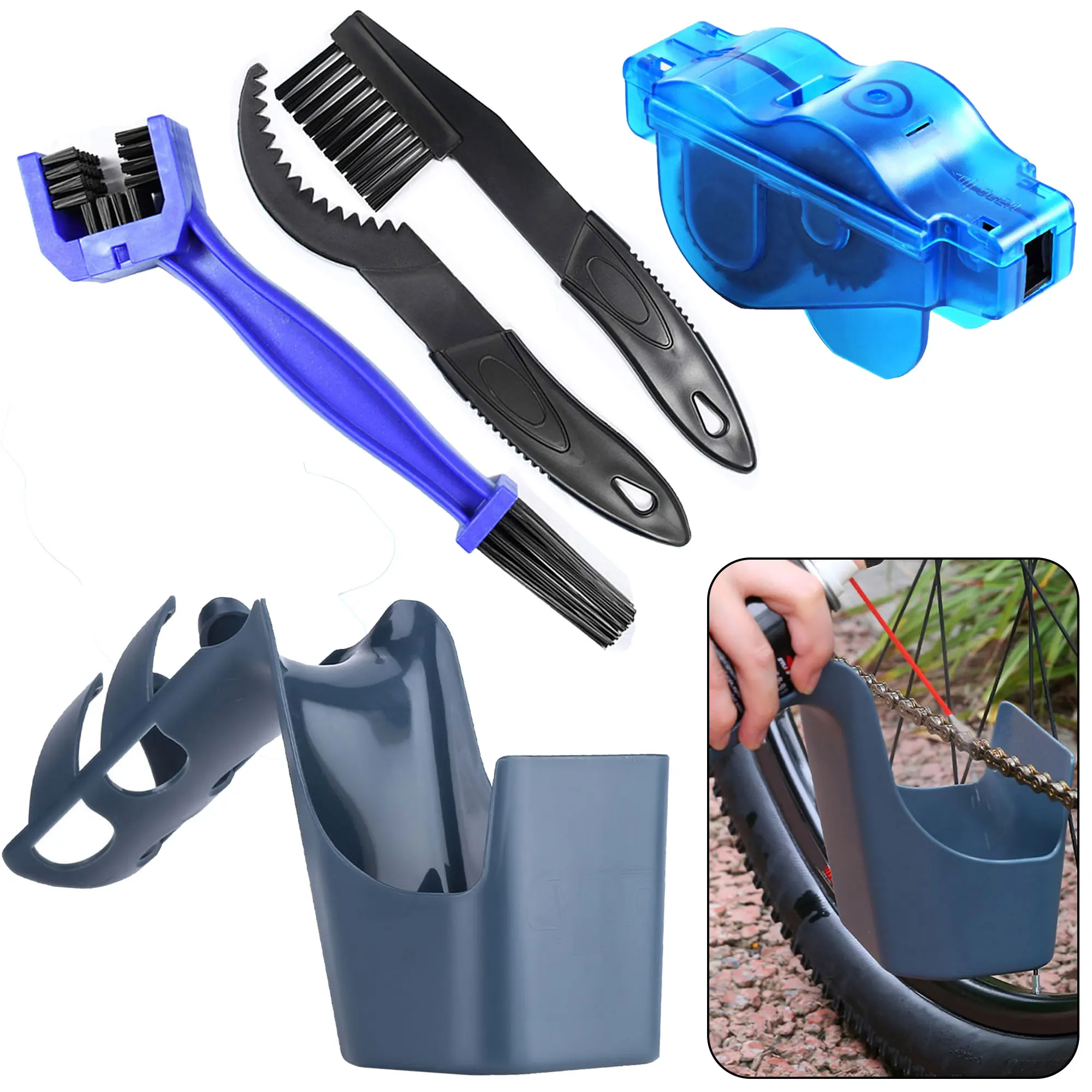 AliExpress Bike Motorcycle Chain Oil Storage Tool Cycling Oil Splash-Proof Chain Cleaner Tool Multifunctional Bicycle Cleaning Tool Set