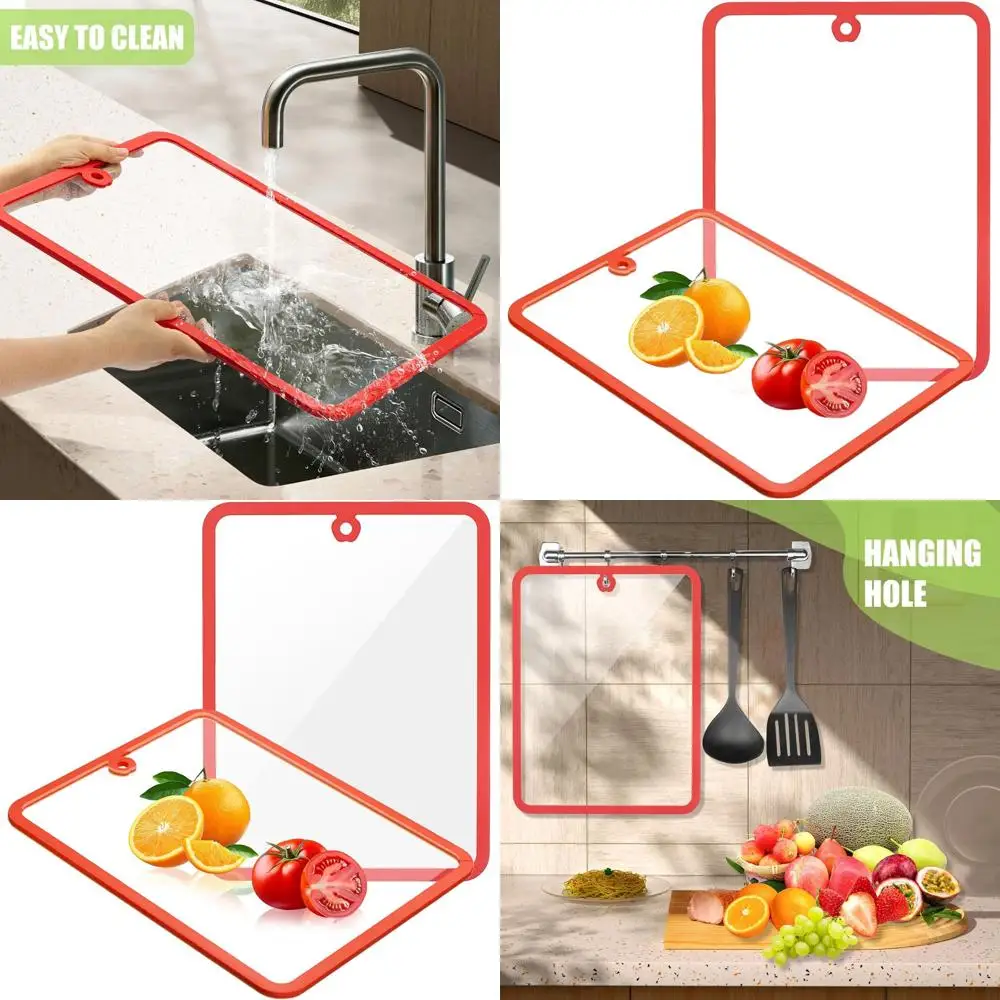 

Набор нескользящих стеклянных разделочных досок с отверстием для подвешивания, можно мыть в посудомоечной машине для кухонной столешницы, приготовления еды и сервировки