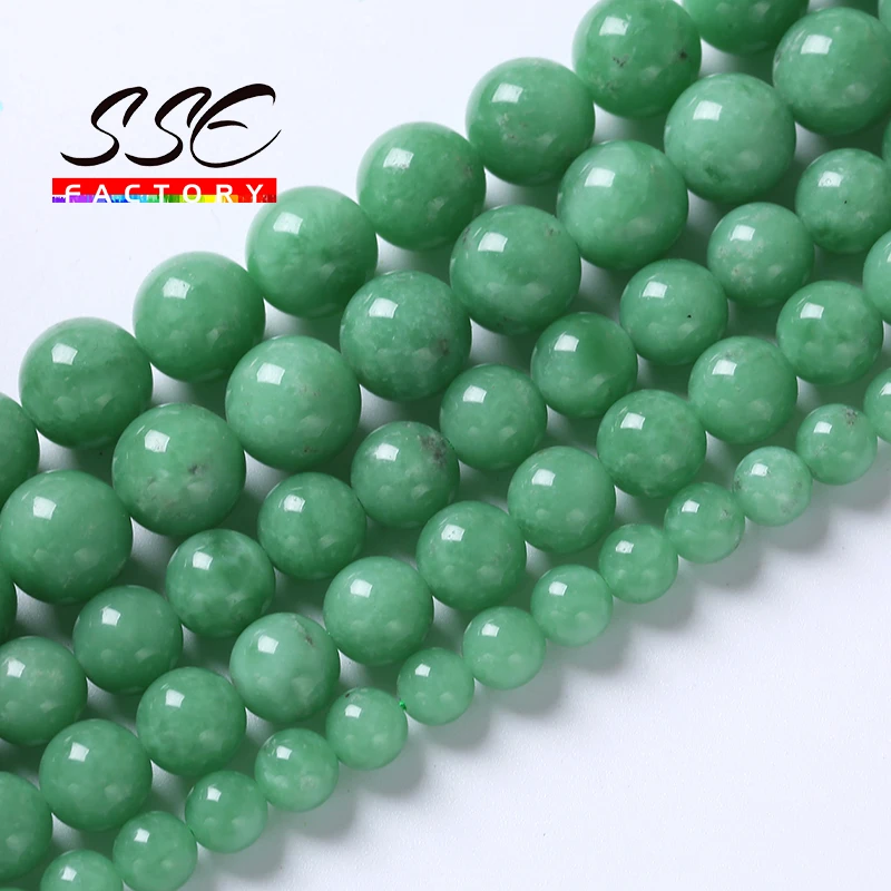 

Genuine Natural Dark Green Angelite Stone Beads for Jewelry Making Round Loose Spacers Beads Diy Bracelets Handmade 6 8 10mm 15"