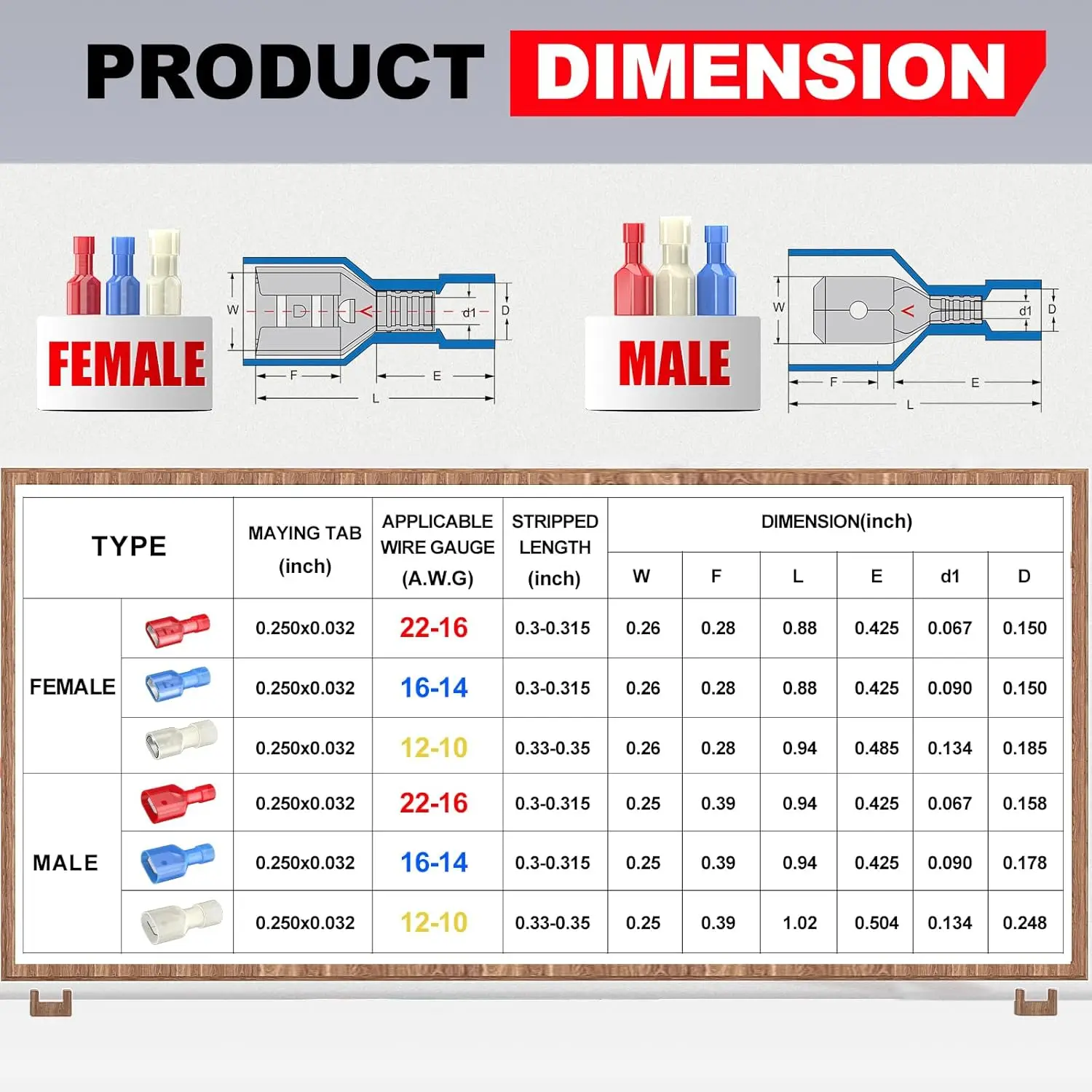 50 шт. нейлоновые мужские/женские лопаточные разъемы, быстроразъемные разъемы для электрических проводов, изолированные клеммы из луженой меди