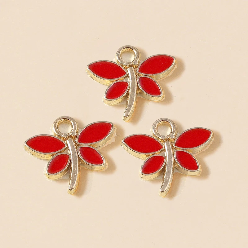 Leslie 10 Stück süße Mini-Insekten-Libellen-Charms für Tropfen-Ohrringe, Halsketten, DIY-Armband, Anhänger, Schmuckherstellung, Zubehör – Detail 4