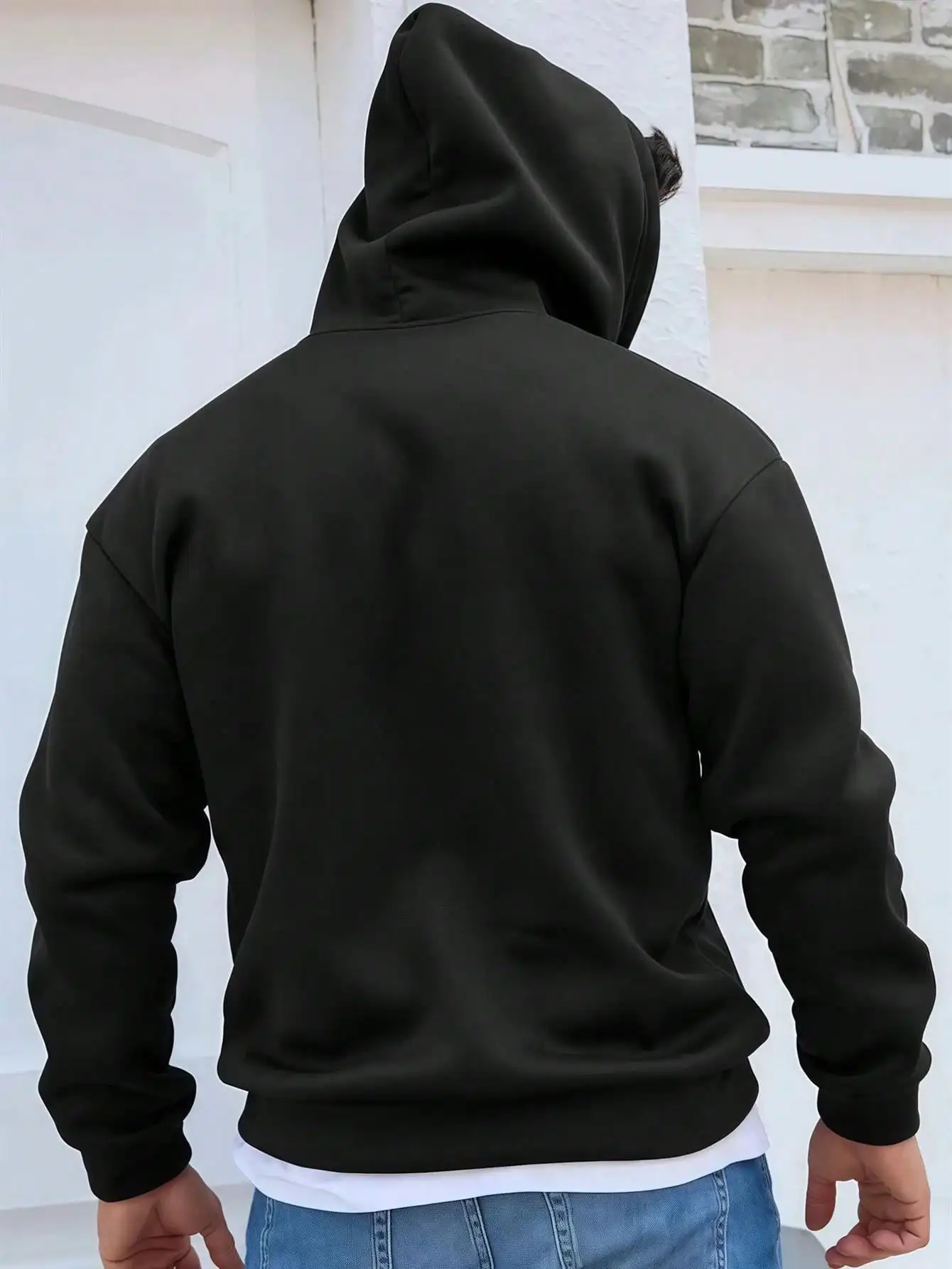 Men's Retro Muscle Car Pattern Hoodie - Black Classic American Car Series Pullover Sweatshirt, Street Fashion , Bold Print, Durable Long Sleeve Top, Must-Have For Enthusiasts