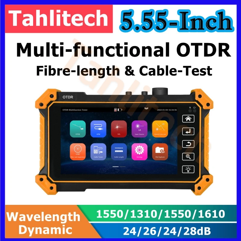 MINI OTDR 1610nm 1550nm 1310/1550nm 26/24dB Fiber Optic Reflectometer Touch Screen VFL OLS OPM Event Map Ethernet Cable Tester