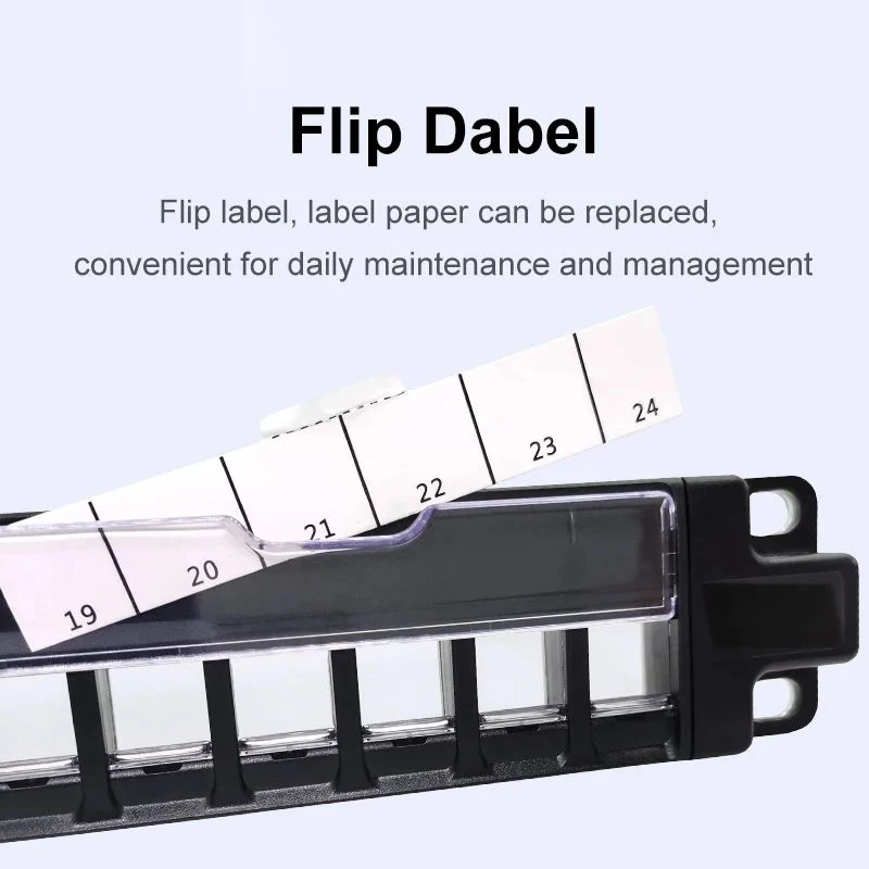 Panel de parche de 24 puertos a prueba de polvo blindado duradero, Compatible con RJ45 CAT5e, CAT6, CAT6A, CAT7, CAT8, módulo Keystone para Ethernet