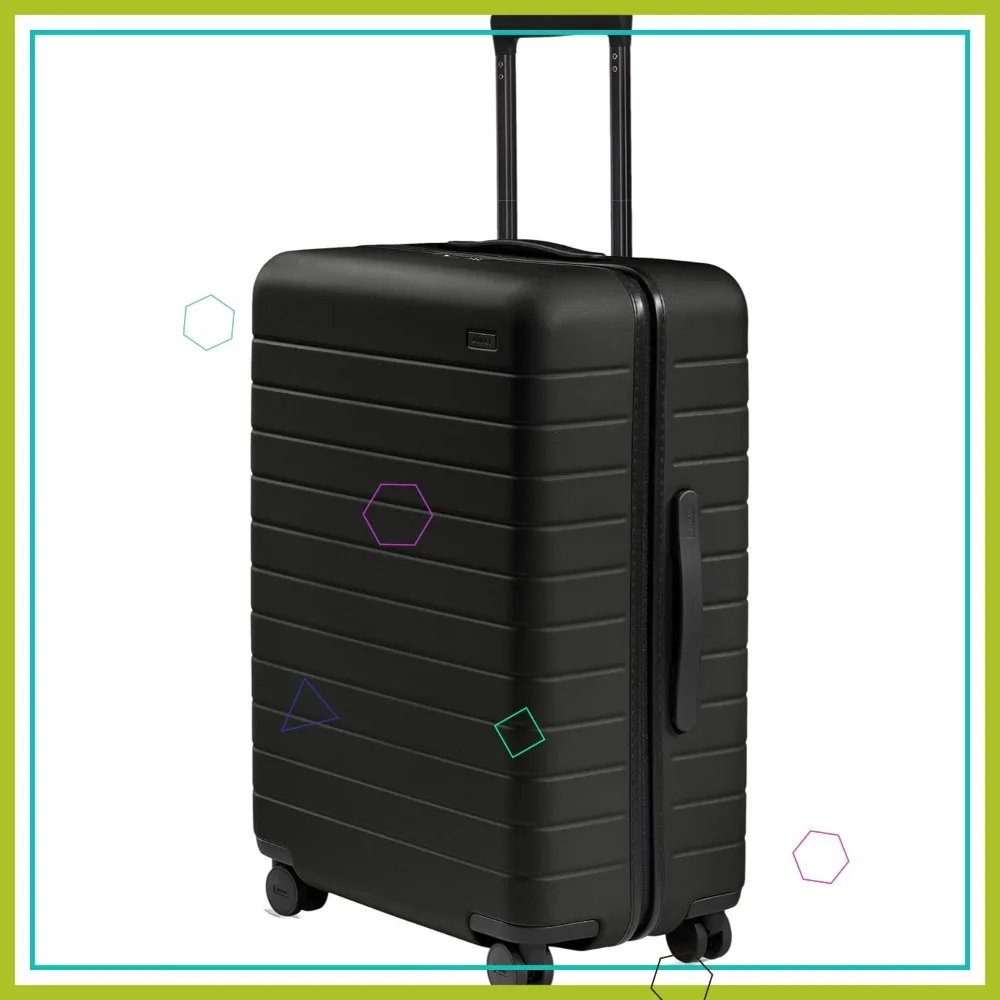 

Чемодан среднего размера, легкий, с жестким корпусом, на колесиках, с прочным замком TSA, 26 дюймов, цвет Jet Black