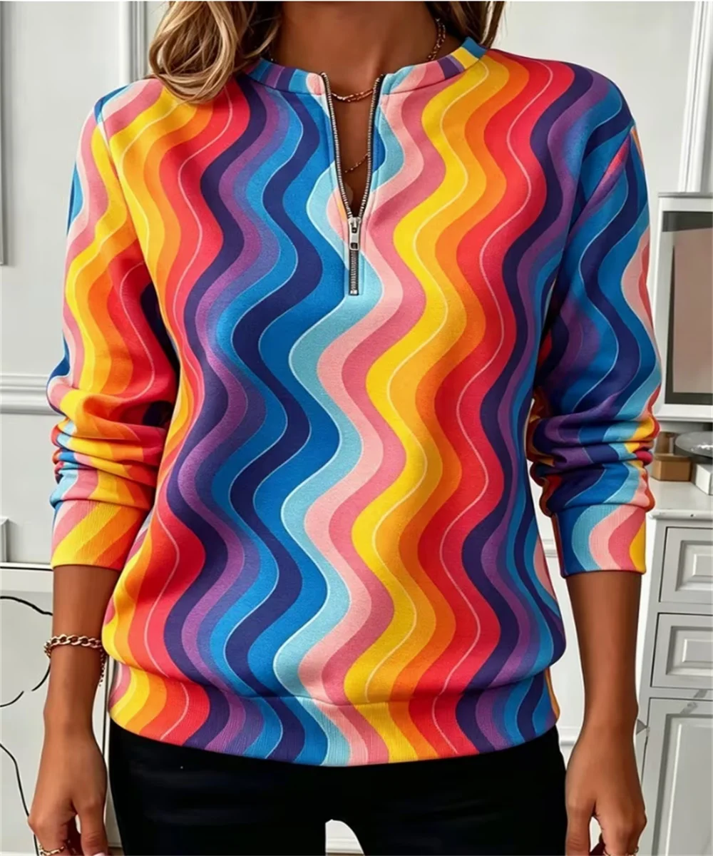 2026 Spring and Autumn Women's New Pink Flower Printed Long Sleeve Top, Gentle and Fresh Countryside Style Top