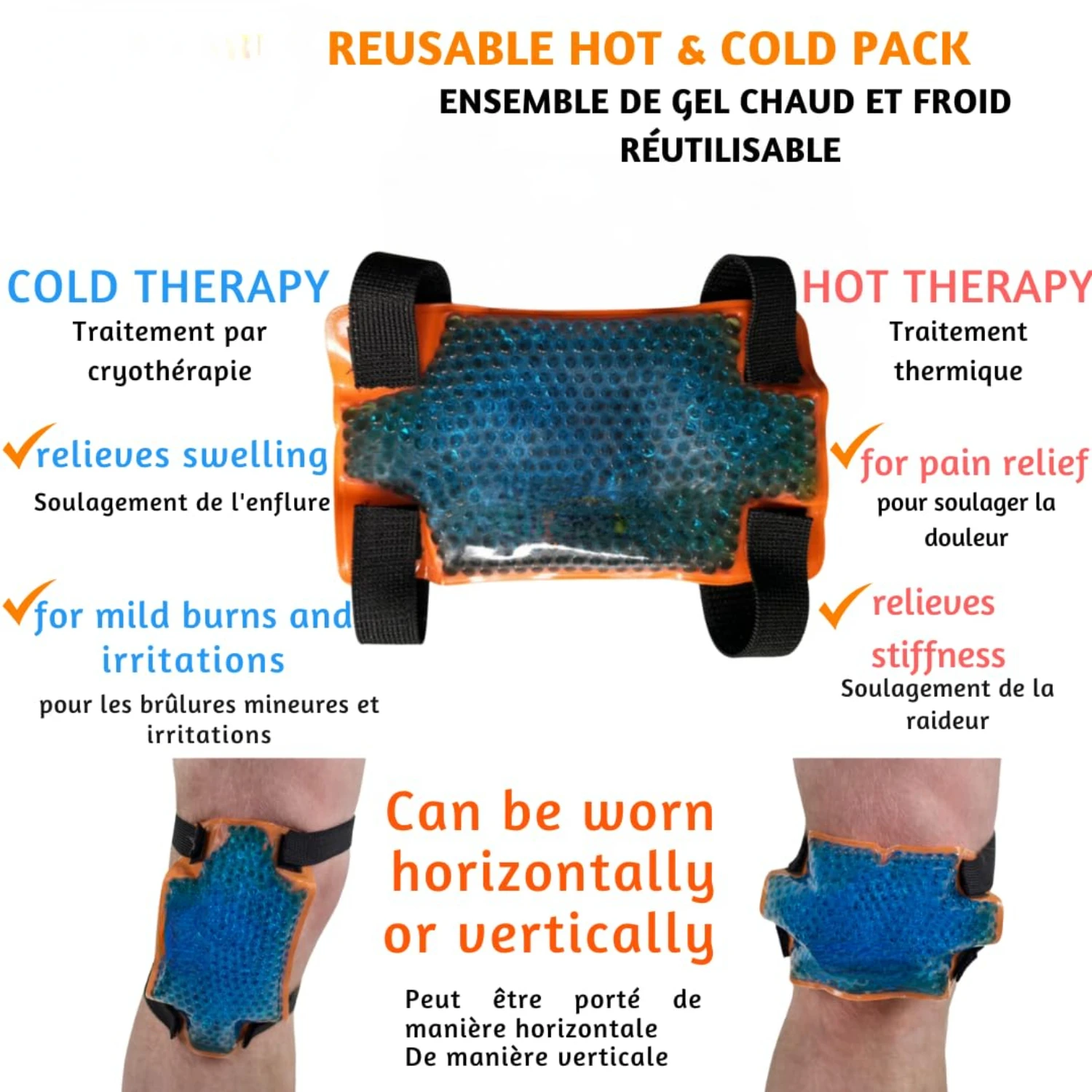 دعامة ركبة مريحة وداعمة للأطفال مع عبوة جل ساخنة وباردة للوقاية من الإصابات بشكل فعال وتخفيف الألم. مثالي ch #3