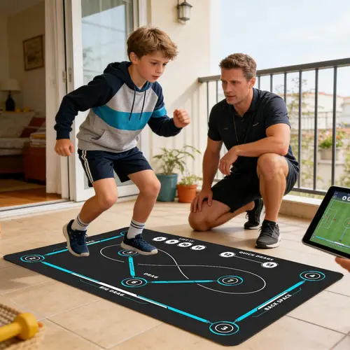 Imagen 2 del producto Alfombrilla de Entrenamiento de Hockey/Fútbol de 90x60cm, Silenciosa, Antideslizante, Alfombrilla Grande para Practicar el Manejo del Balón, Equipo de Entrenamiento para Interiores y Exteriores