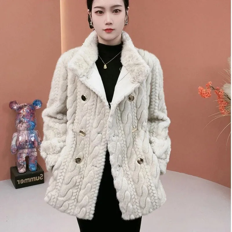 

Шикарное пальто Mao Mao, верхняя одежда, женское пальто, осень-зима 2026, новая высококачественная свободная двубортная толстая теплая парка с воротником-стойкой