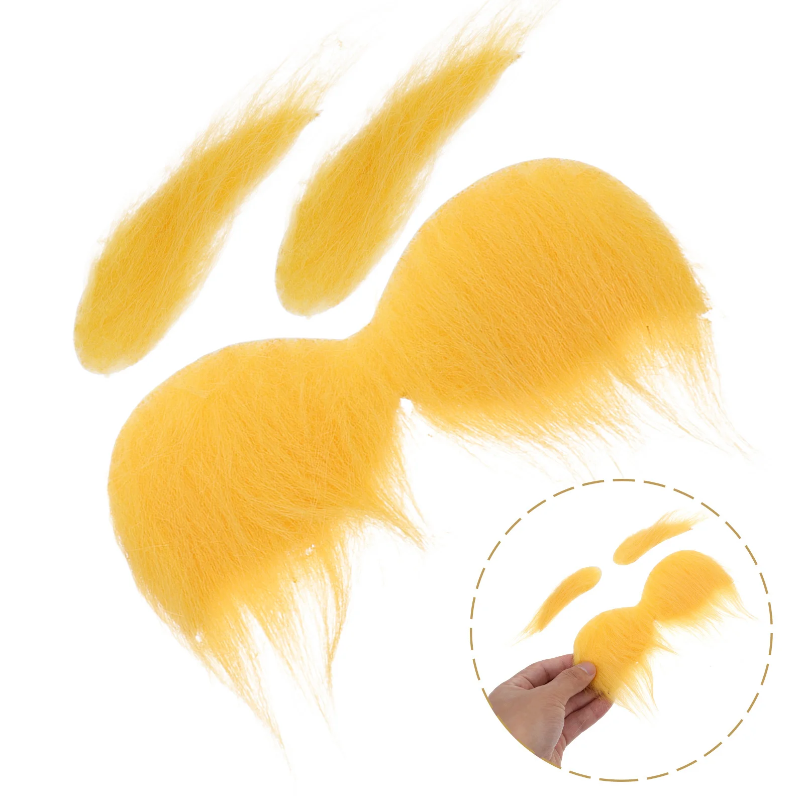 

Fake Beard Mustache and Eyebrows Kit Orange Self Adhesive No Tools Needed Party Favors for Men Women Halloween Fun Accessory