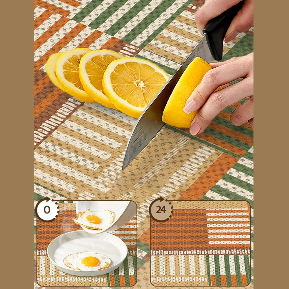 Heavyweight Wrinkle Resistant PVC Tablecloth 32x48 Inch Suitable for Dining and Party Tables Machine Washable and Long Lasting