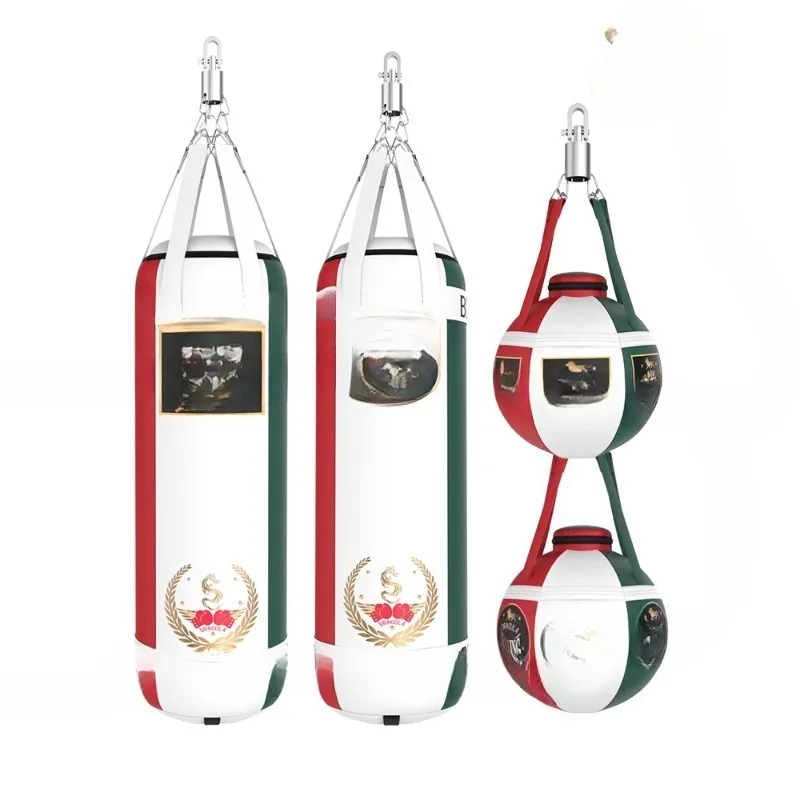 Boxing sandbag, microfiber leather hanging type Muay Thai Sanda fighting solid sandbag