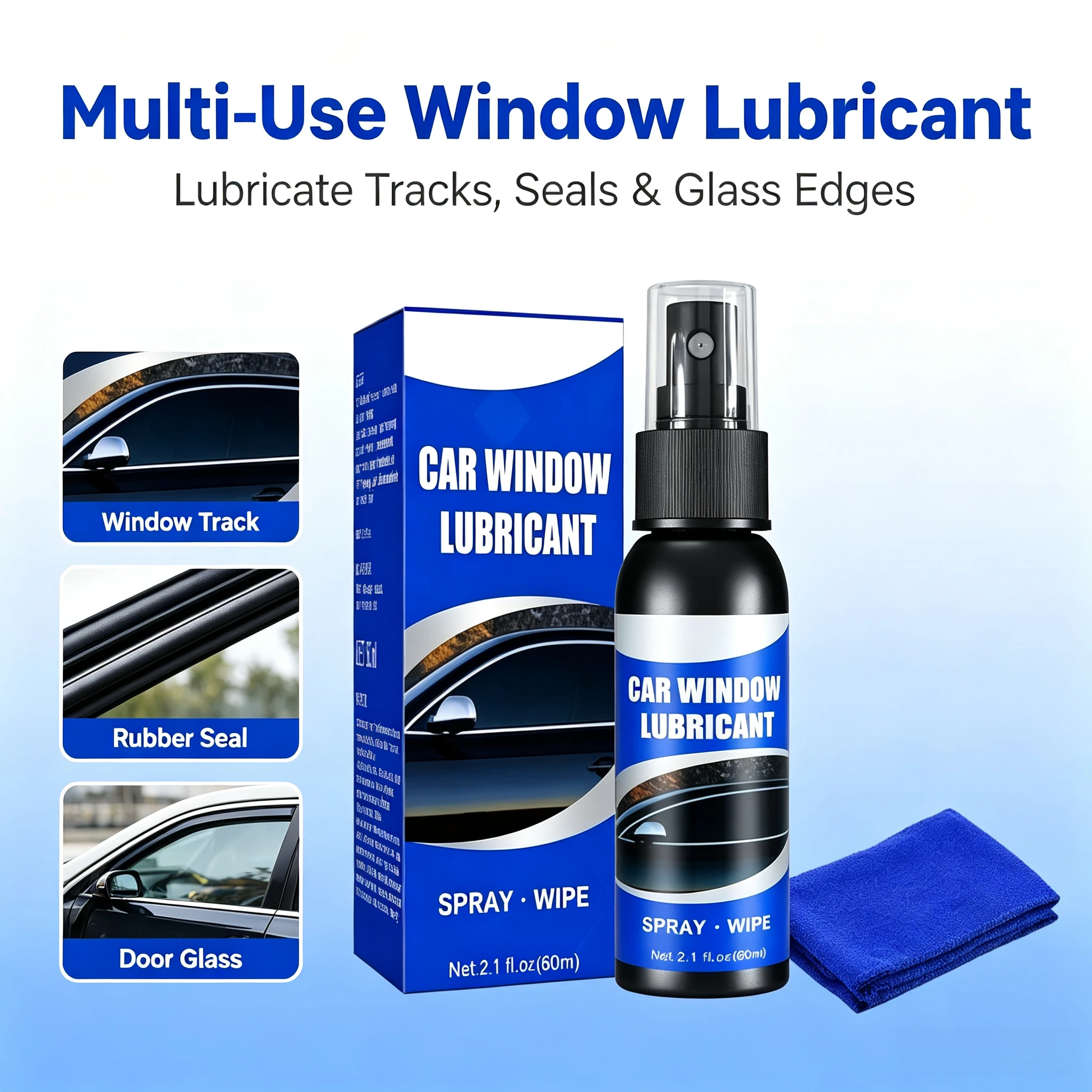 Multi Functional 60ml Car Rubber Lubricant Soften Window Door Seal Strips Eliminate Noise Anti Aging Universal Auto Care Agent