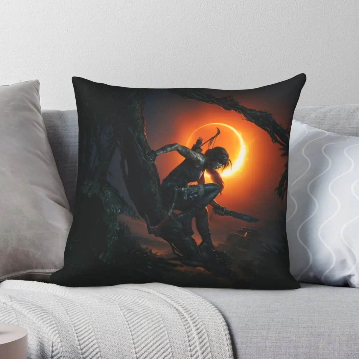 Shadow Of The Tomb Raider Pillowcase Polyester Linen Velvet Printed Zip Decor Pillow Case Car Cushion Cover Wholesale