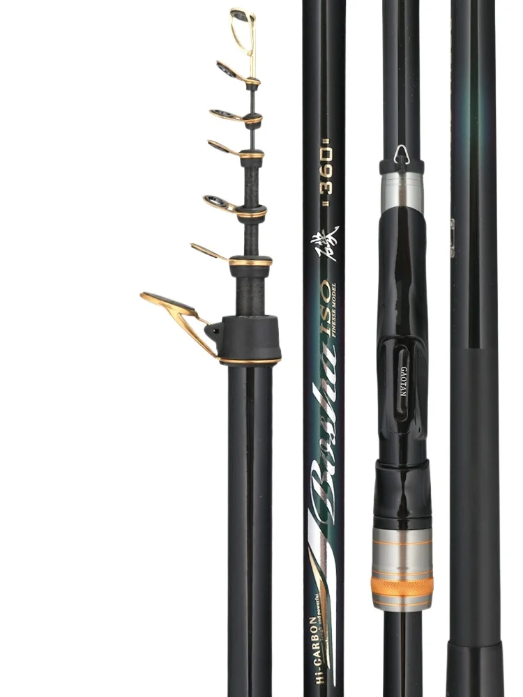 BOSHA-Ultralight Superhard Grande Guia Anel Rock Fishing Rod, Mão Mar, de dupla utilização, longa Rod Jogando, Carbono, 5 #, 3,6 m-7,2 m