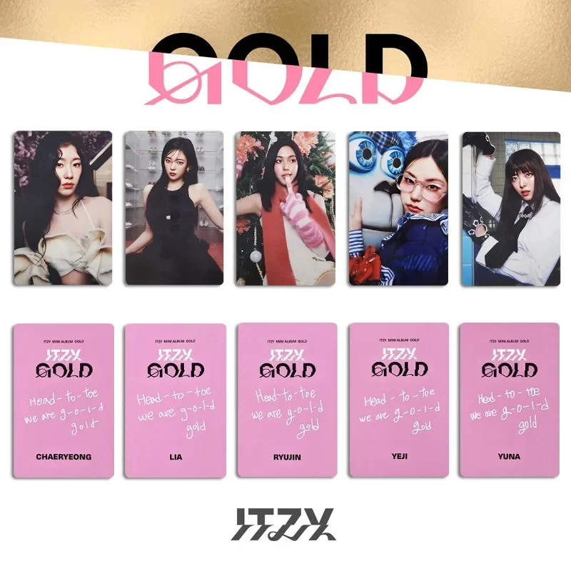 KPOP Girl Group ITZY tarjeta láser Yeji Lia Ryujin Chaeryeong Yuna Regression nuevo álbum tarjetas fotográficas Lomo tarjetas colección de Fans regalos