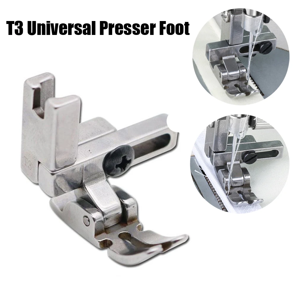 Universal Foot T3 Adjustable Cording/Regular/Zipper Presser Foot For 1-Needle Lockstitch Industrial Sewing Machine Accessories