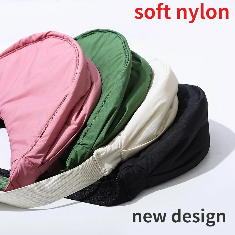 حقيبة كتف نسائية محمولة بلون سادة بسيطة للنساء من قماش النايلون مبطنة حقائب كروس محفظة سفر حقائب يد حقيبة ساعي البريد