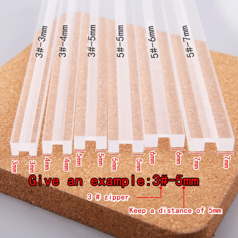 DIY Handmade Leather Tools for 3#5# Zipper Gluing Anti-overflow Ruler Acrylic Zippers Glue Tool Sewing Accessories