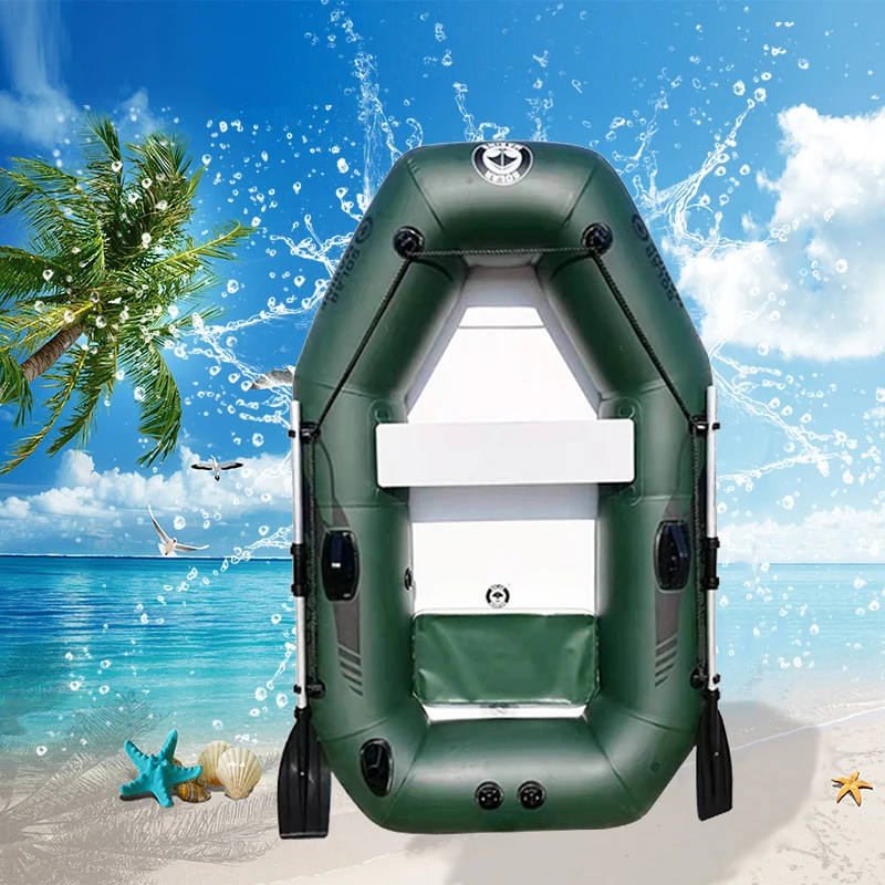 Solar Marine Force Inflatable Boat Raft Set 1 Person Fishing Kayak Rowing Canoe Folding Dinghy With Free Accessories