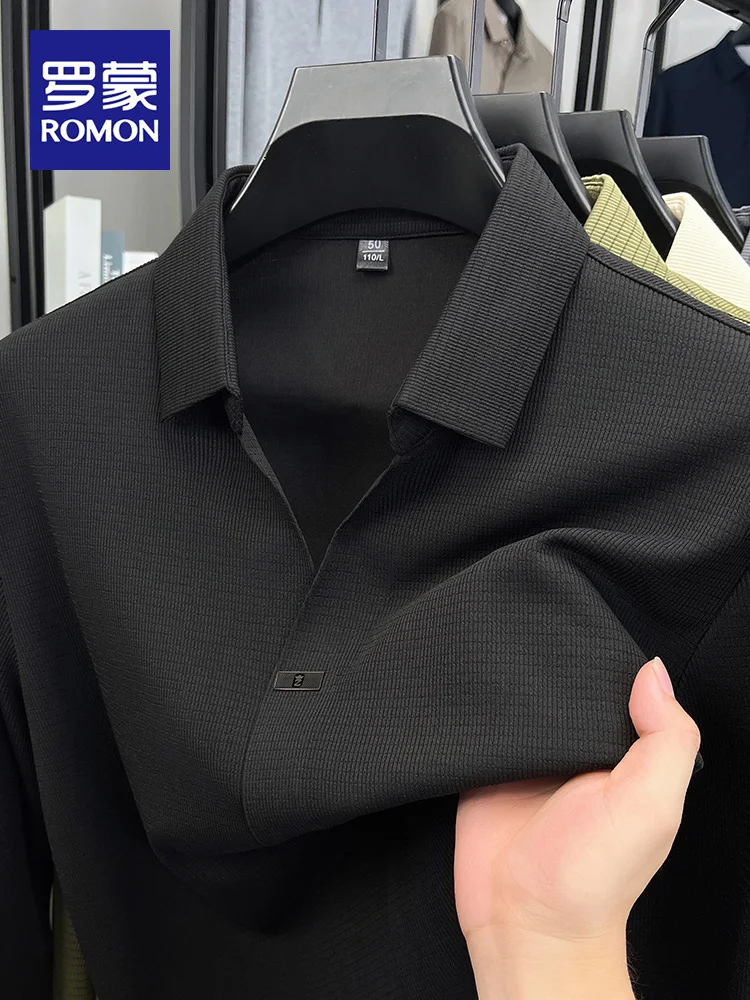 

Мужская длинная рубашка-поло, повседневная, модная, весна-осень, новая, однотонная, дышащая, деловая, повседневная, однотонная