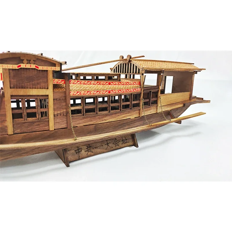 Wooden 1/72 Nanhu Red Boat Kit Ancient Passenger Ship Model Ornaments Static Ship Model Collection Gift Ship Model Yacht Kit