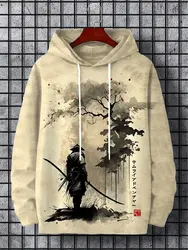 2024 New Autumn And Winter Men's Hoodies Japanese Harajuku Fashion Casual Sports Hoodies Anime Beast Pattern Autumn And Winter