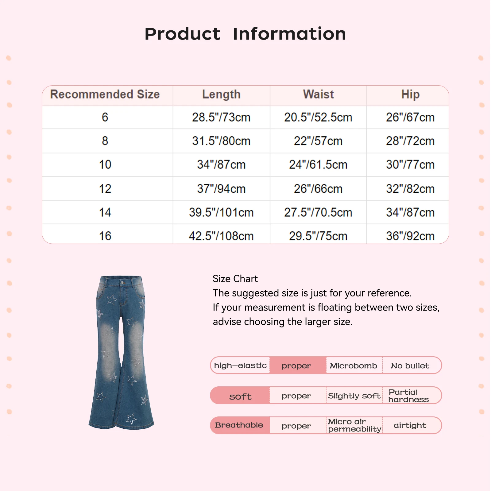 Kid Girls Shiny Rhinestone Star Flared Jeans Elastic Waist Zipper Fly Bell-Bottom Denim Pants Fashion Streetwear 6 8 10 12 14 16