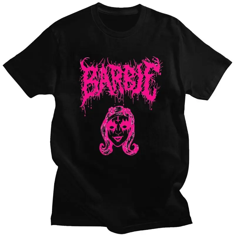 Custom Cool Halloween Spooky Barbie Dead Doll T Shirt Men Pure Cotton T-shirt Tees Streetwear Tshirt