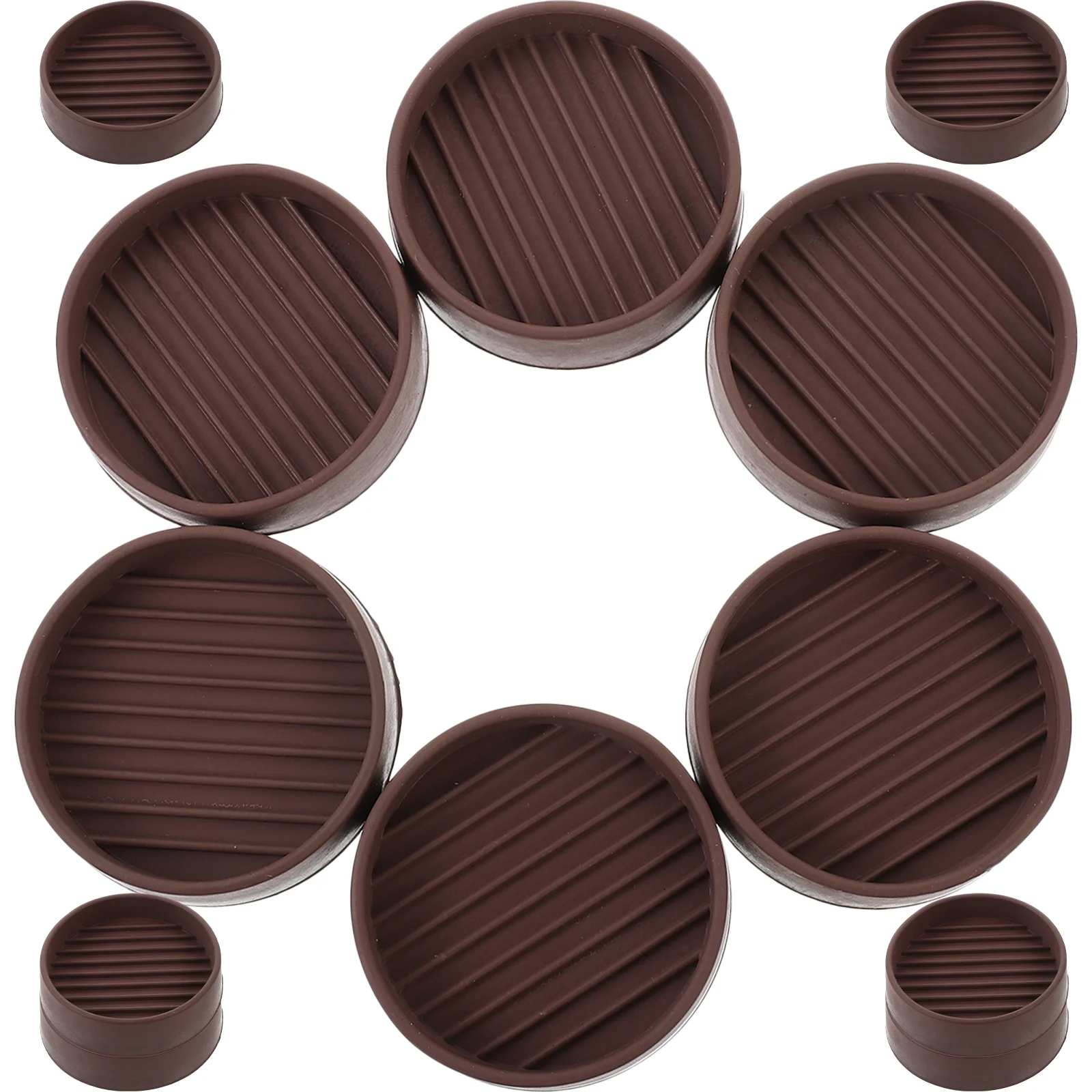 

12 Pcs Furniture Foot Pads Round Inches 12pcs Wheel Caster Cups Rubber Stoppers for Rolling Bed Hardwood Floor