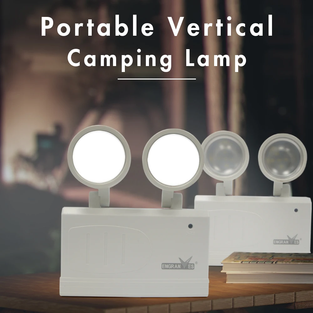 Doppelkopf-Notfalllampe, drehbar, Brandschutzbeleuchtung, wandmontiertes Evakuierungslicht, tragbare Campingleuchte für Stromausfall