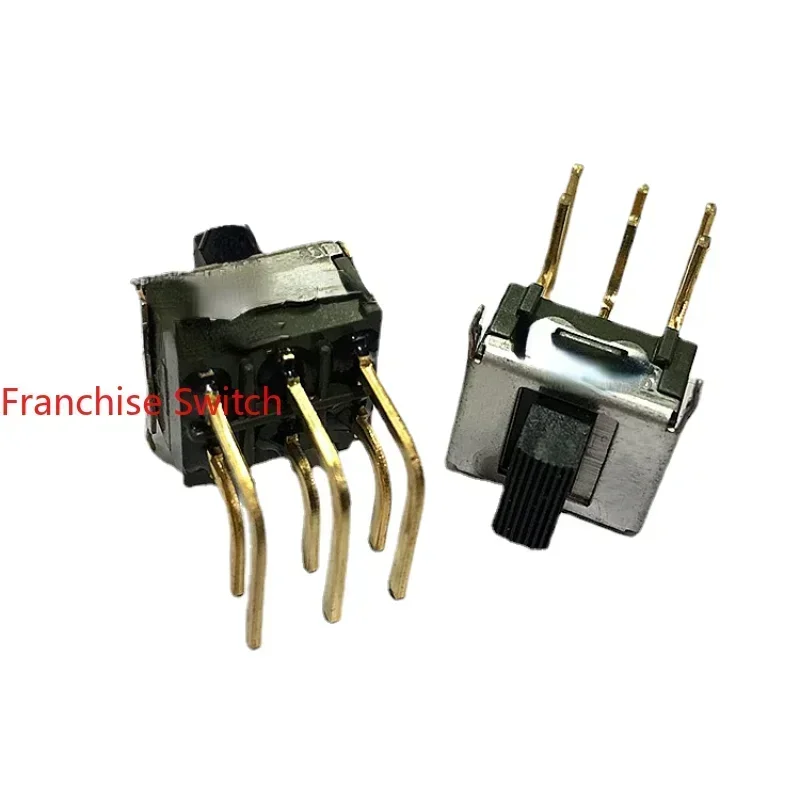 Slide Switch MS-20AAH4 Pull  Gold Plated Foot Positive Bent  6 Pin 3 Gear