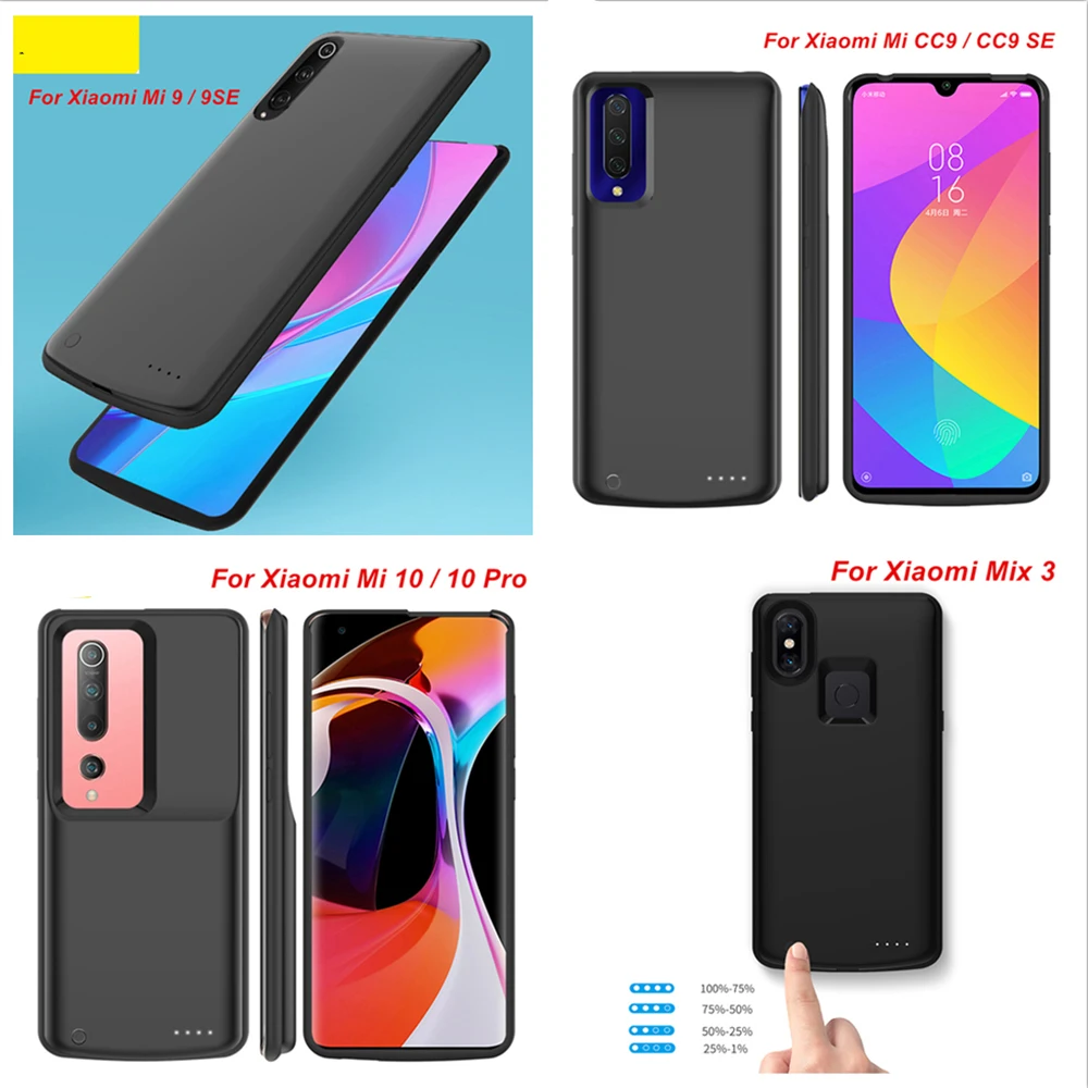 10000Mah Battery Case For Xiaomi Mi 12 11 Ultra Lite 9 SE 10 Pro CC9 SE Mix 3 Battery Charger Case Backup Cover Power Bank Mi12