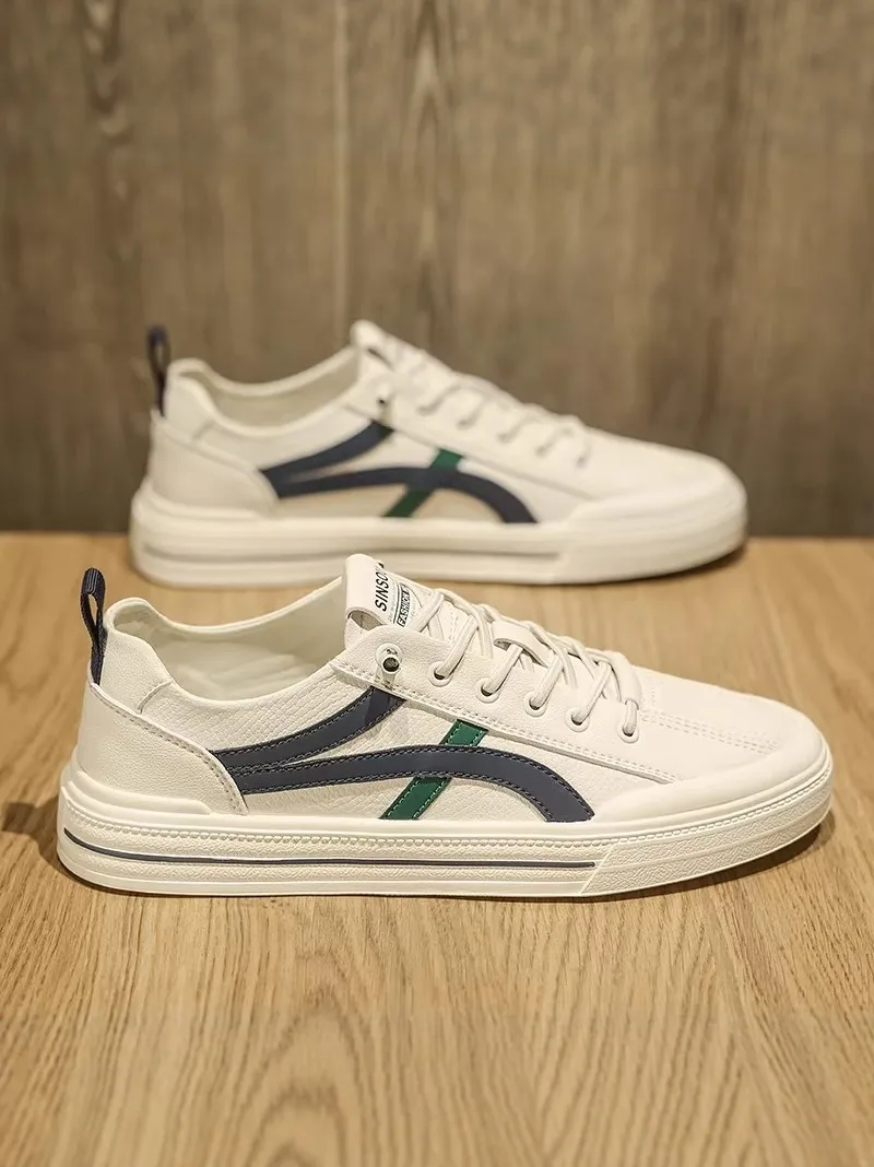 

Men's Casual Leather Slip-On Shoes Soft Bottom Anti-Slip Sports Sneakers Spring Summer Fashion Outdoor Leisure Footwear