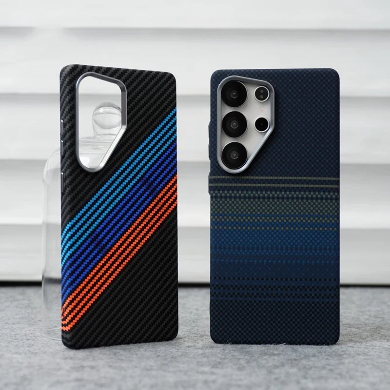 For Samsung Galaxy S23 S24 S22 S25 S26 Ultra Plus For Magsafe Carbon Fiber Case S26 Ultra Wireless Charging Alloy Lens PC Cover