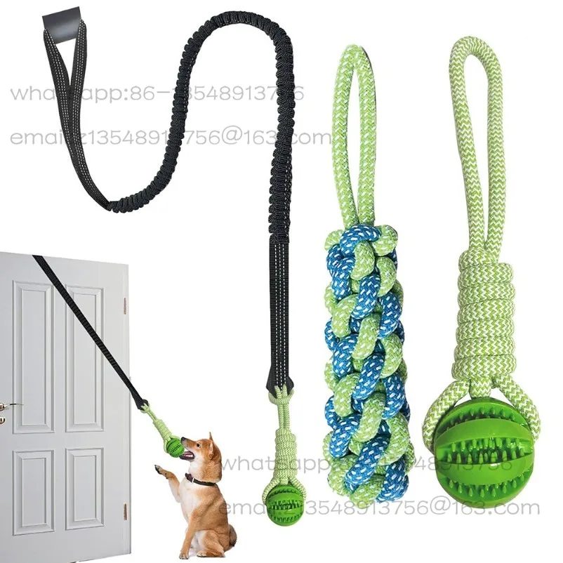 Pet Dog Tug of War Rope Toy, Teeth Grinding, Teeth Cleaning, Outdoor Indoor Door Pull Rope Pet Toy