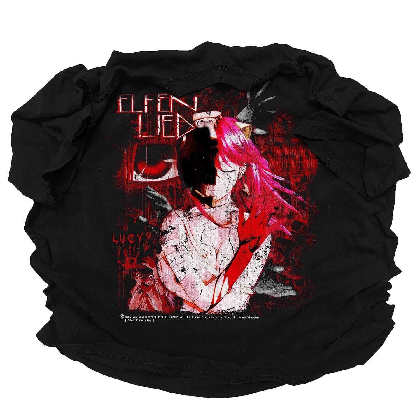 Elfen Lied Fairy Melody Bandong Layering Manga Short Sleeves T-shirt Short Sleeves Fashion
