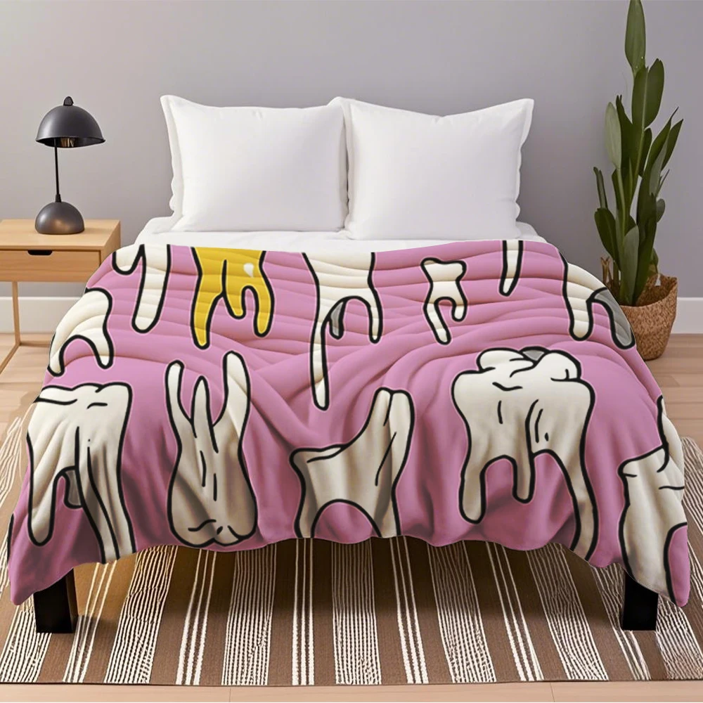 بطانية الفانيلا العرقية الأسنان أو الجودة الجريئة التوضيح رمي المعزي البطانيات لحمام المسنين مع حبوب منع الحمل غير تساقط