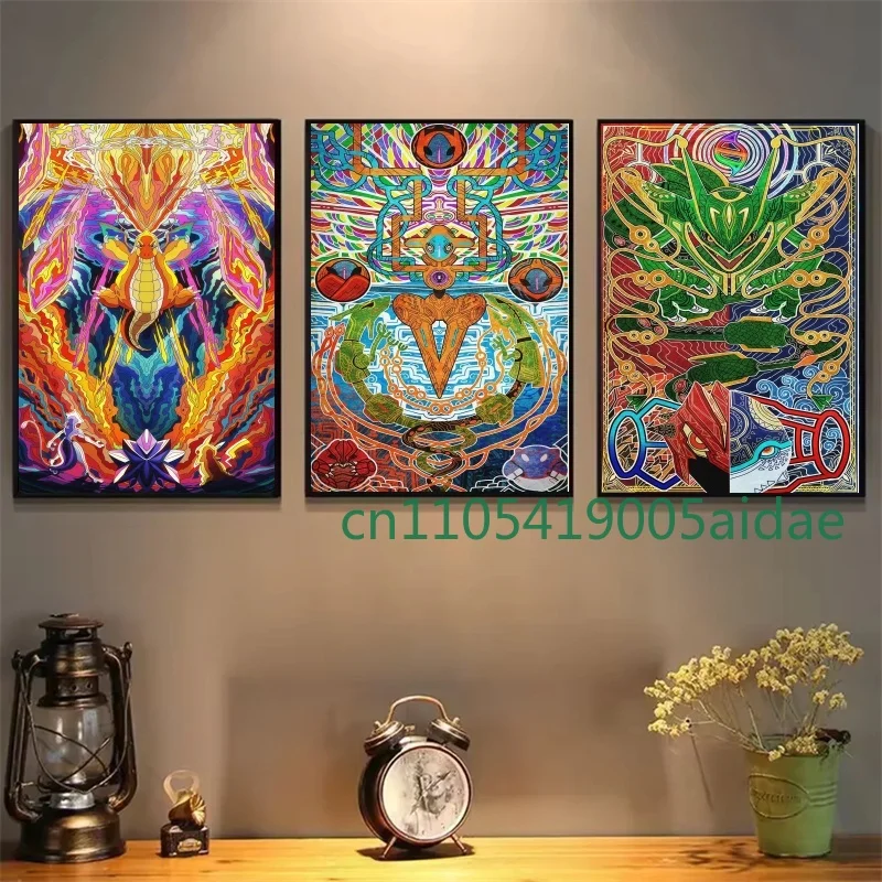 

High Quality Canvas Painting Print Watercolor Anime Pokemon HD Poster Wall Abstract Art Picture Home Living Room Corridor Decor
