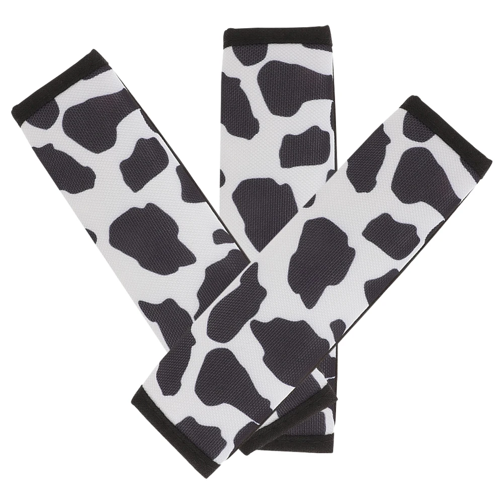 

3pcs Cow Print Car Covers Shoulder Pads Polyester Protector Comfortable Long Lasting Adult Use Motorcycle Gear