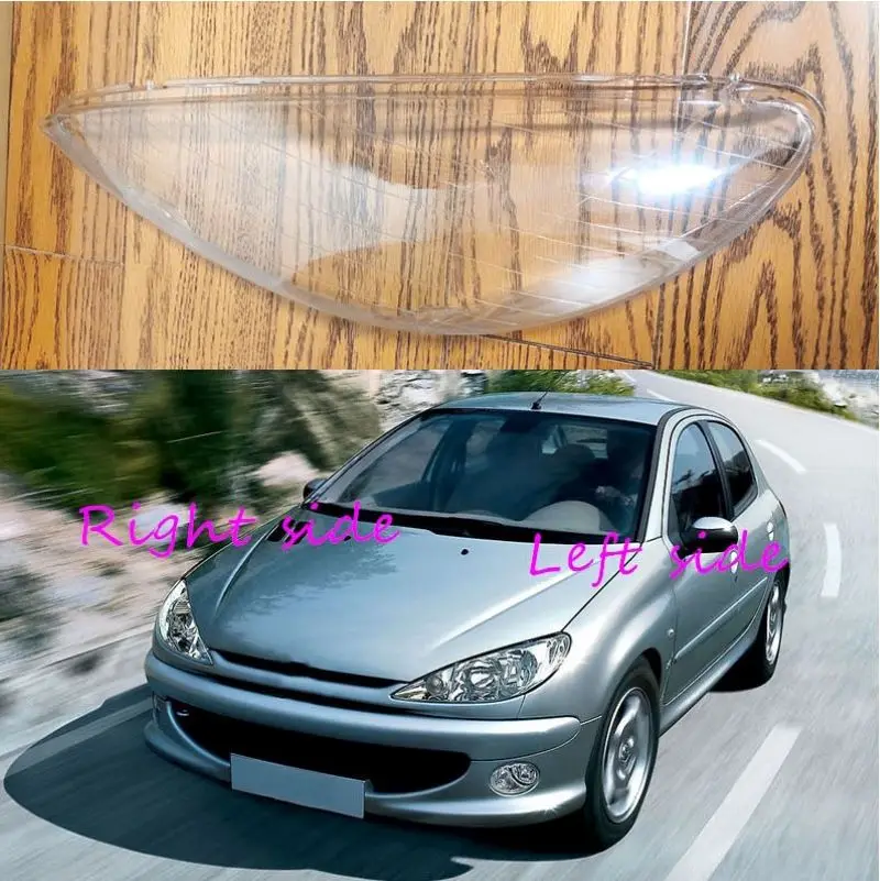 For Peugeot 206 2004 2005 2006 2007 2008 Car Headlight cover Headlamp Lens Auto Shell Cover